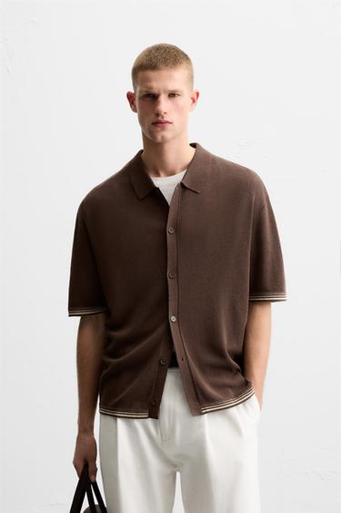 FLOWING KNIT SHIRT - Brown by Zara