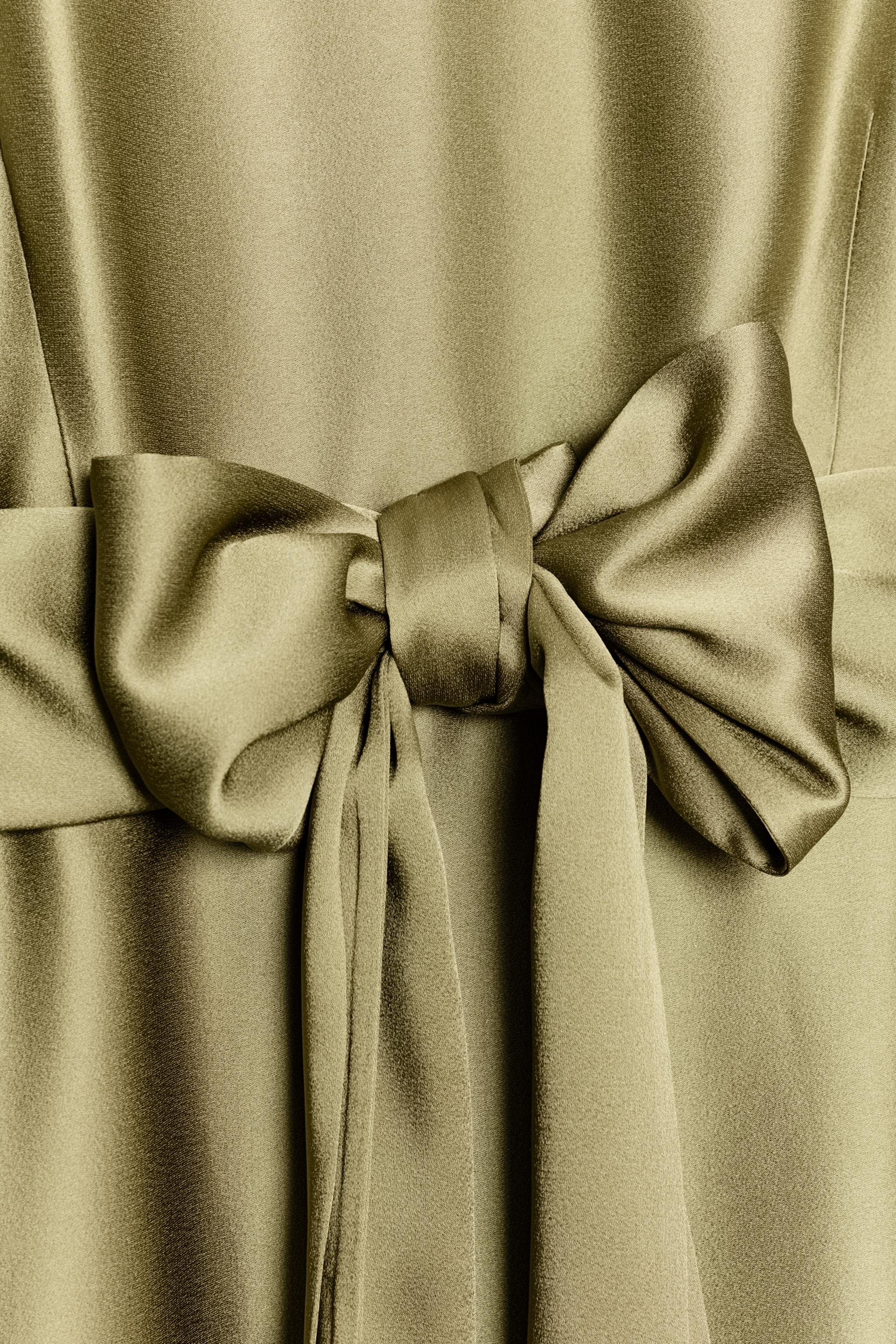 Женские платья Zara ZW COLLECTION SATIN EFFECT MIDI DRESS — фото 8