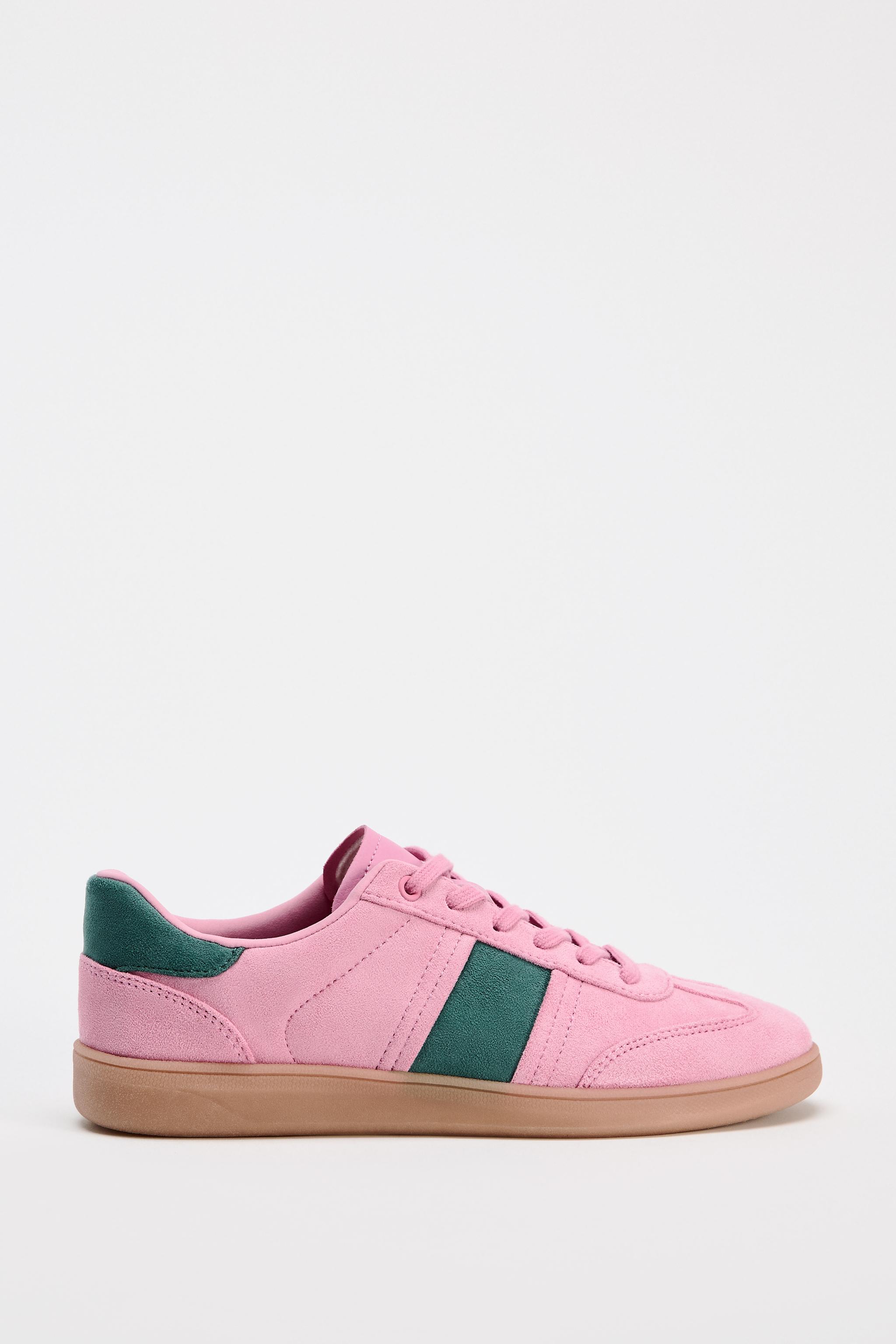 Zara Color Detail Athletic Sneakers Pink Women