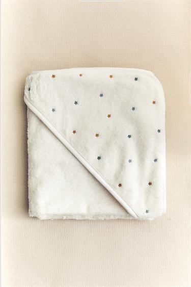 STARS HOODED BABY TOWEL - Oyster-white by Zara - Image 5