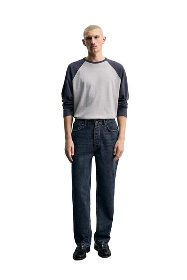 JEANS STRAIGHT FIT ALGODÓN - LANA - Zara 미디움 블루
