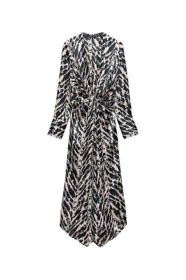 SATIN EFFECT ANIMAL PRINT DRESS
