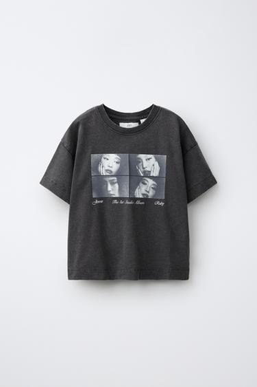T-SHIRT ESTAMPADO FOTOGRÁFICO JENNIE RUBY® - Cinzento-antracito da Zara