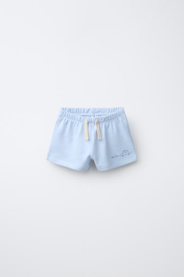 EMBROIDERED BERMUDA SHORTS - Light blue by Zara