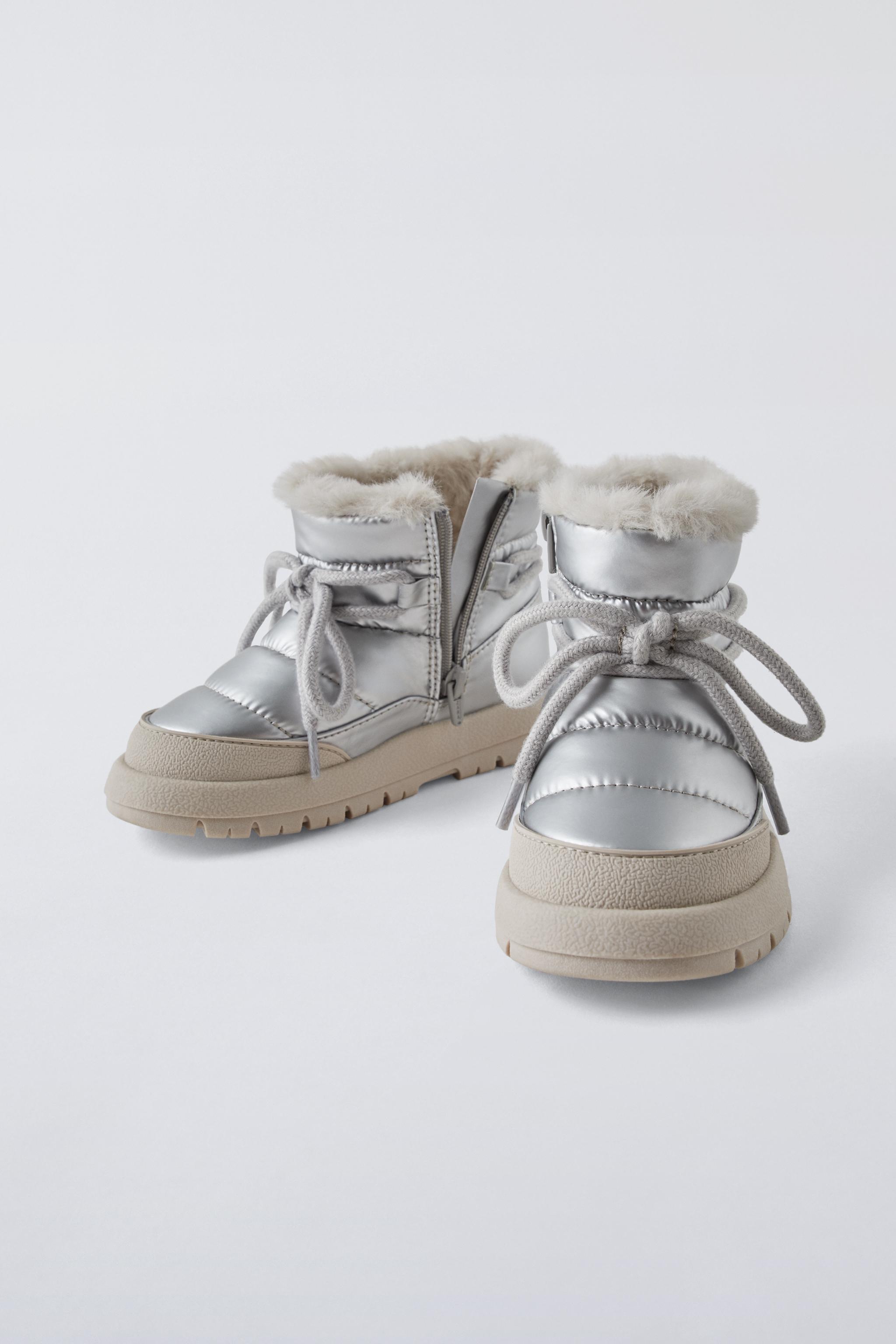 Silver boots zara on sale