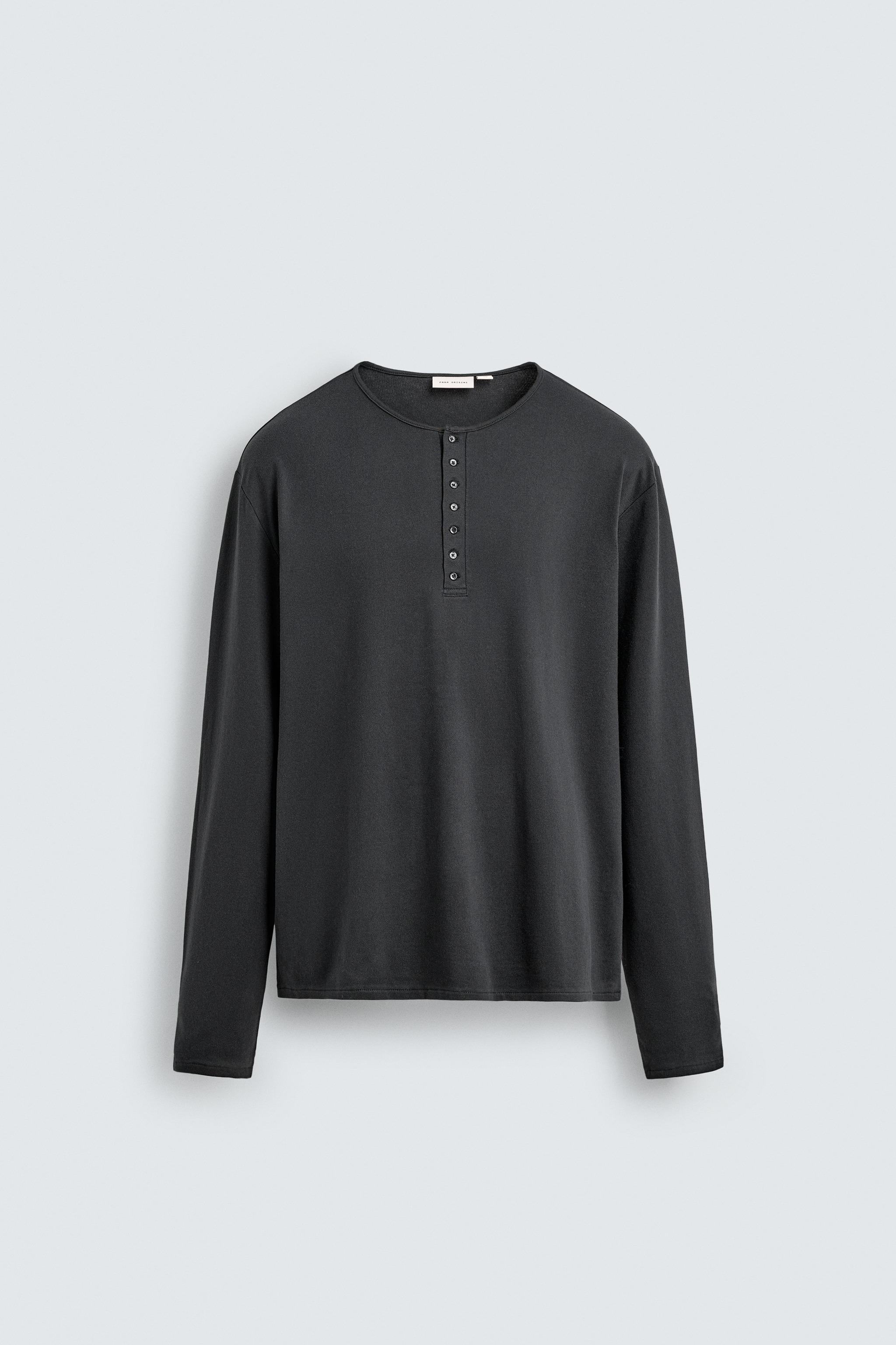 HENLEY NECK T-SHIRT