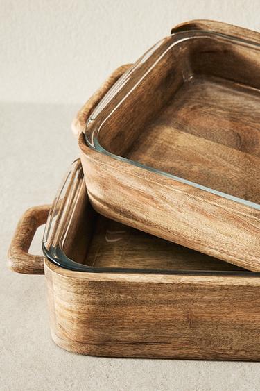 GLASS AND MANGO WOOD OVEN SERVING DISH - Light beige by Zara - Image 5