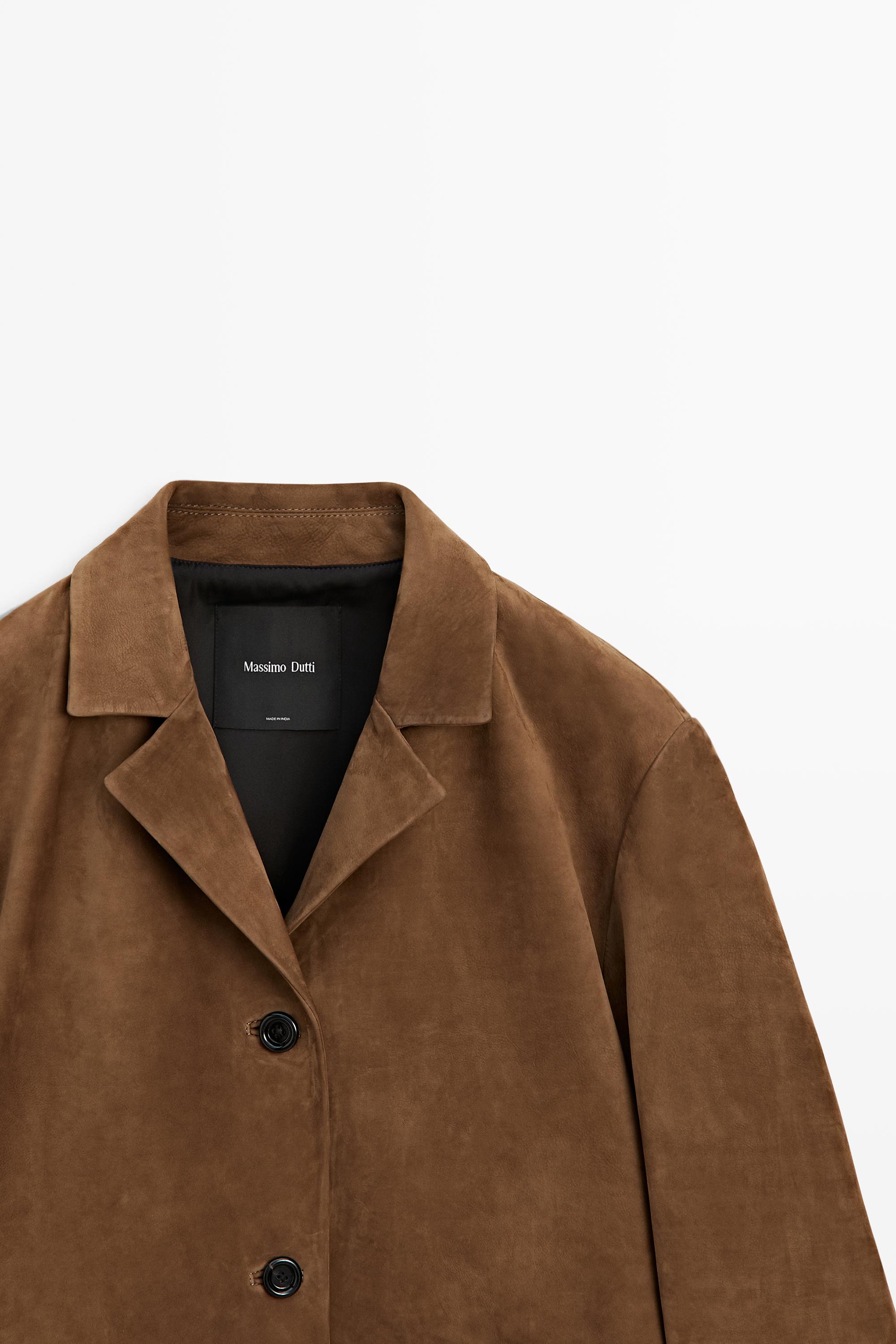 100% Suede lapel blazer — Dark mink