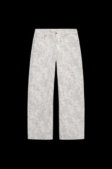 ZW COLLECTION MID-WAIST BALLOON JEANS - Ecru by Zara - Image 0
