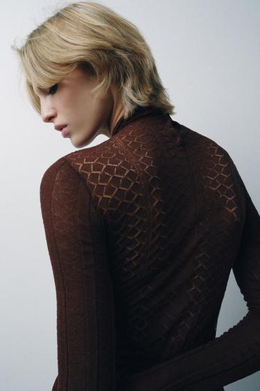 BODY BIMATIÈRE EN MAILLE - Marron de Zara - Image 2