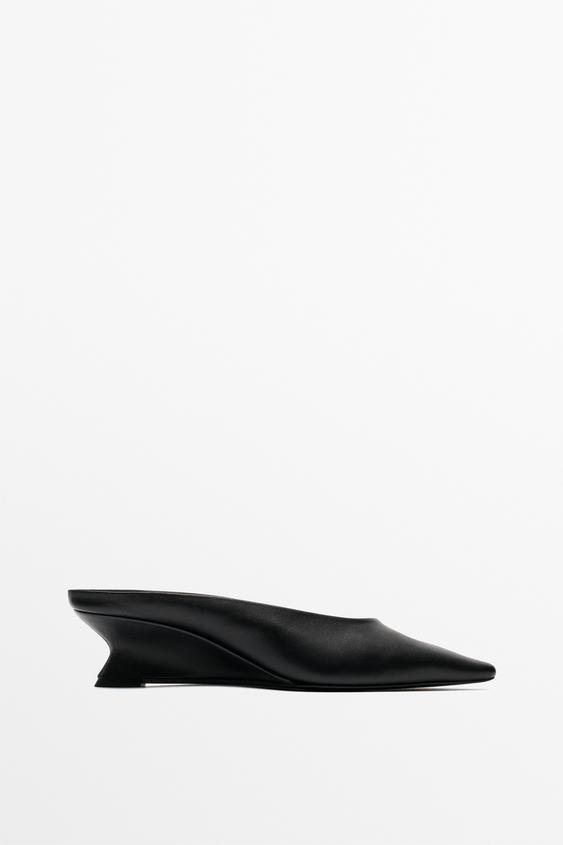 Zara Wedge heel mule shoe - Black - Image 0