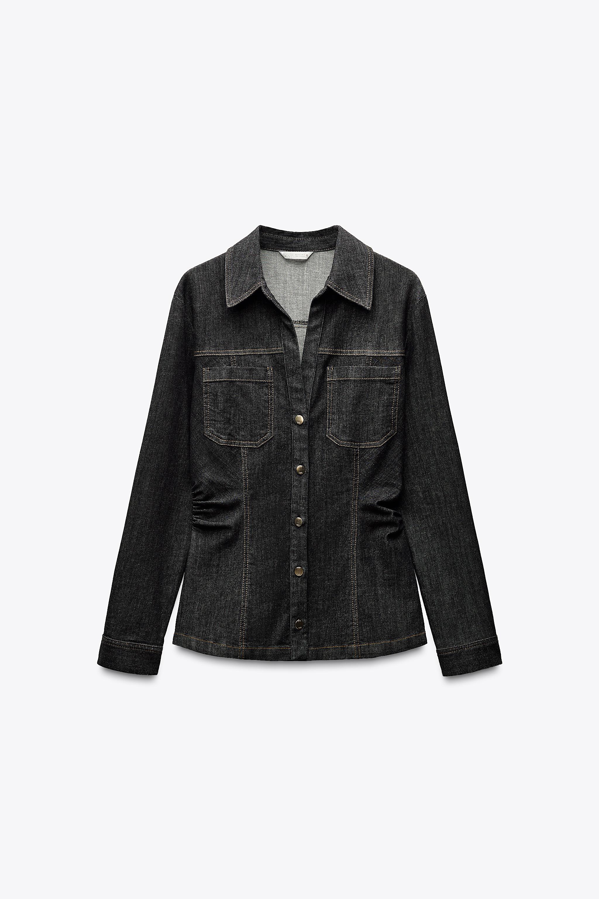フィットデニムシャツ - ブラック | ZARA Japan / 日本