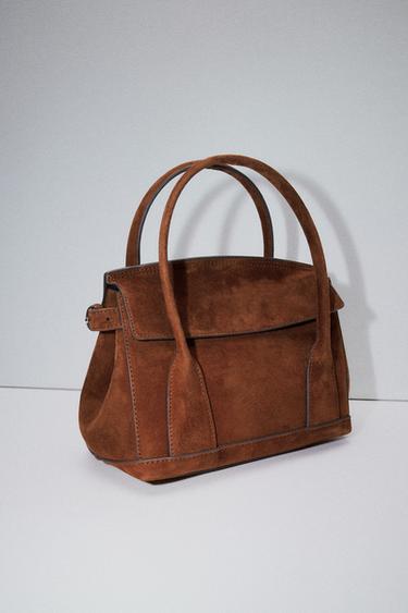BOLSO PIEL MINI CITYBAG - Chocolate de Zara