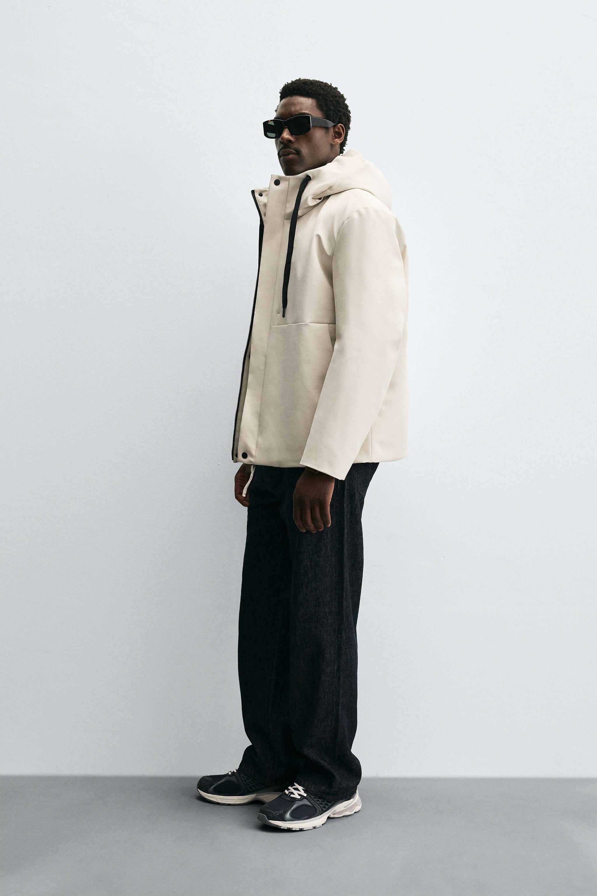 テクニカルフード付きジャケット - オフホワイト | ZARA Japan / 日本