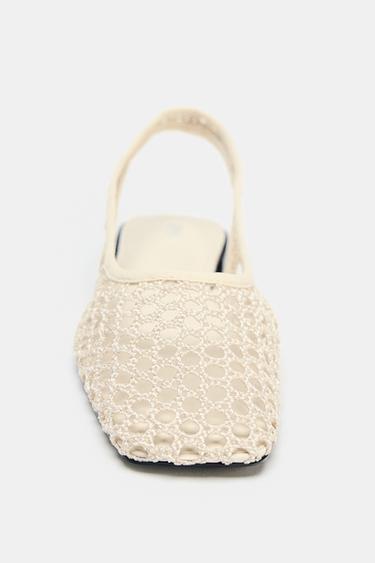 BALLERINES RÉSILLE OUVERTES À L'ARRIÈRE - Écru de Zara - Image 2