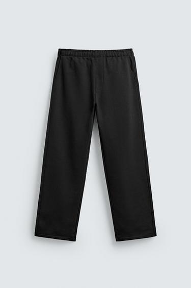 Zara REGULAR FIT HEAVYWEIGHT JOGGER PANTS - Black