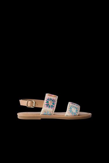 Zara CROCHET SANDALS - Brown - Image 0