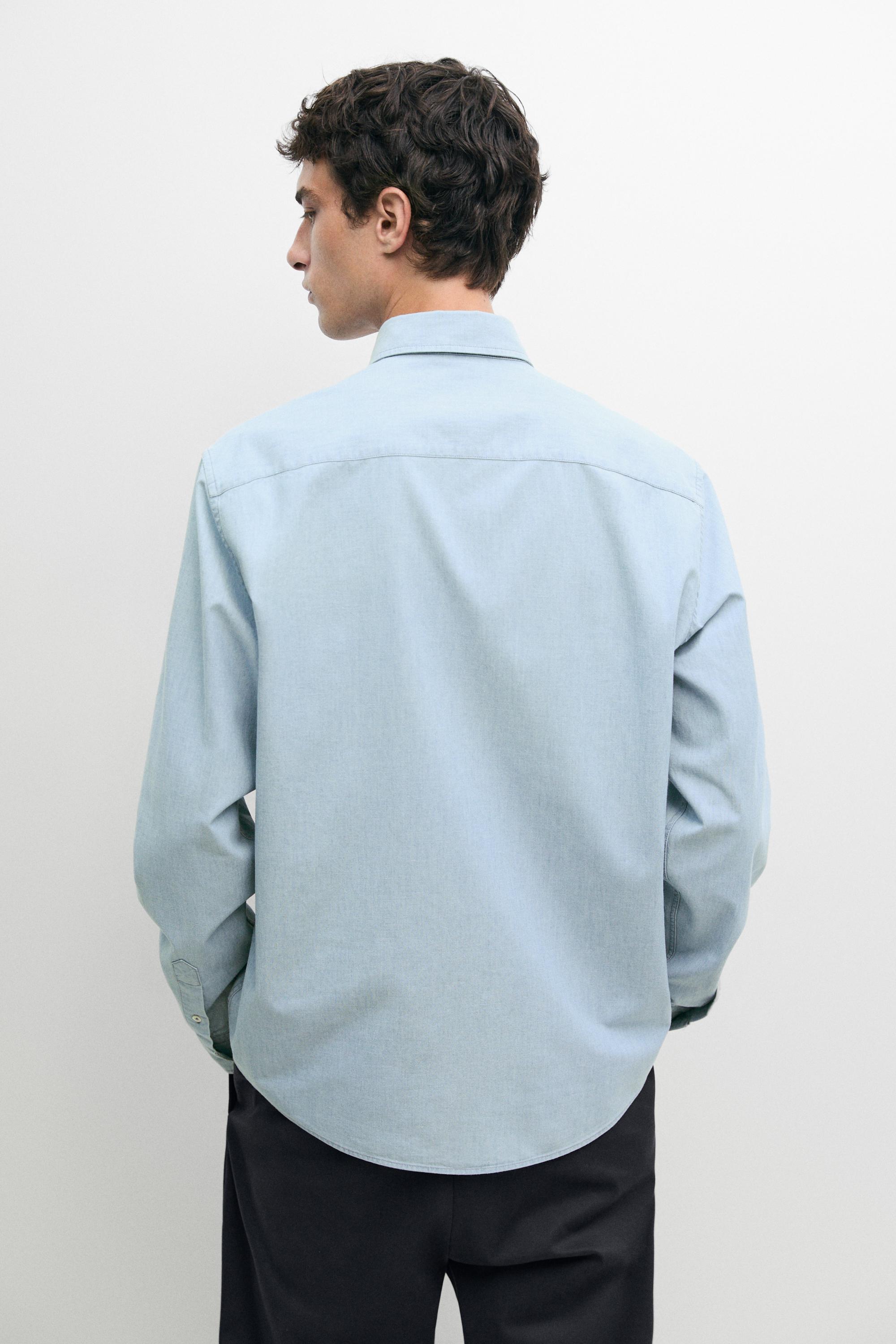 Relaxed fit denim shirt with pocket detail