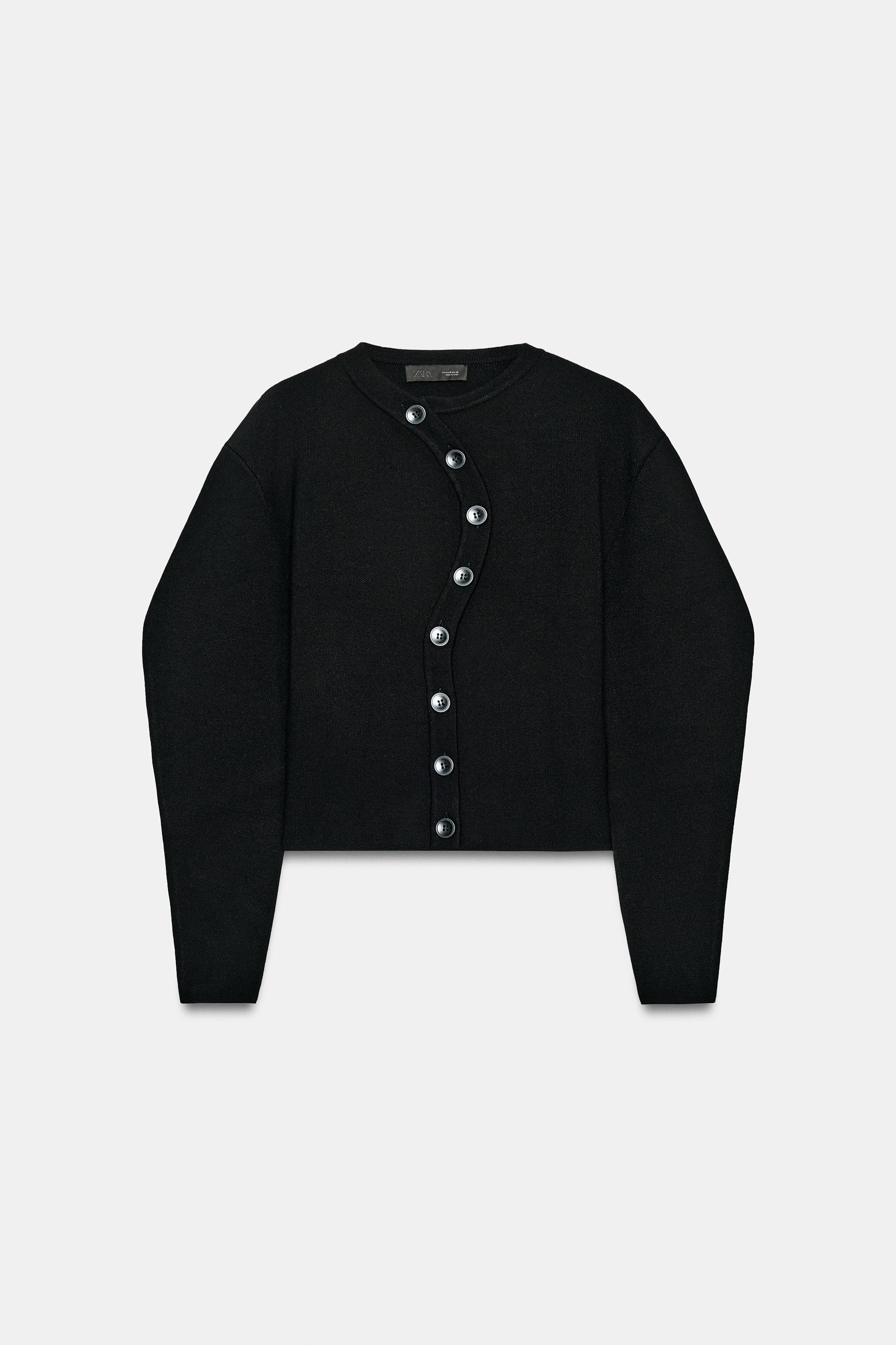 ASYMMETRIC FASTENING CARDIGAN - Black | ZARA South Africa