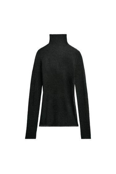 Zaras TOPP I METALLISERAT GARN LIMITED EDITION - Grön medel