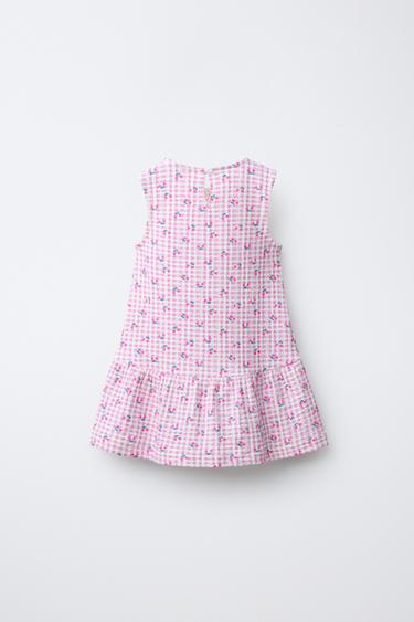 ROBE IMPRIMÉE CARREAUX VICHY AVEC LACETS - Mauve de Zara - Image 2