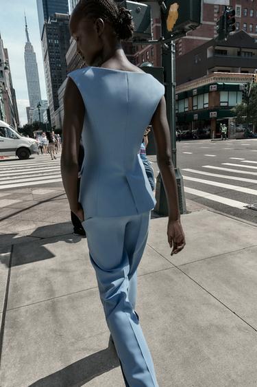 FITTED WAISTCOAT - Blue by Zara - Image 4
