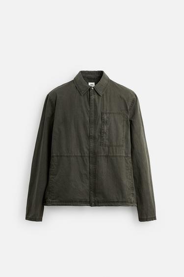FUNKTIONSJACKE IN VERWASCHENER OPTIK - Khaki von Zara