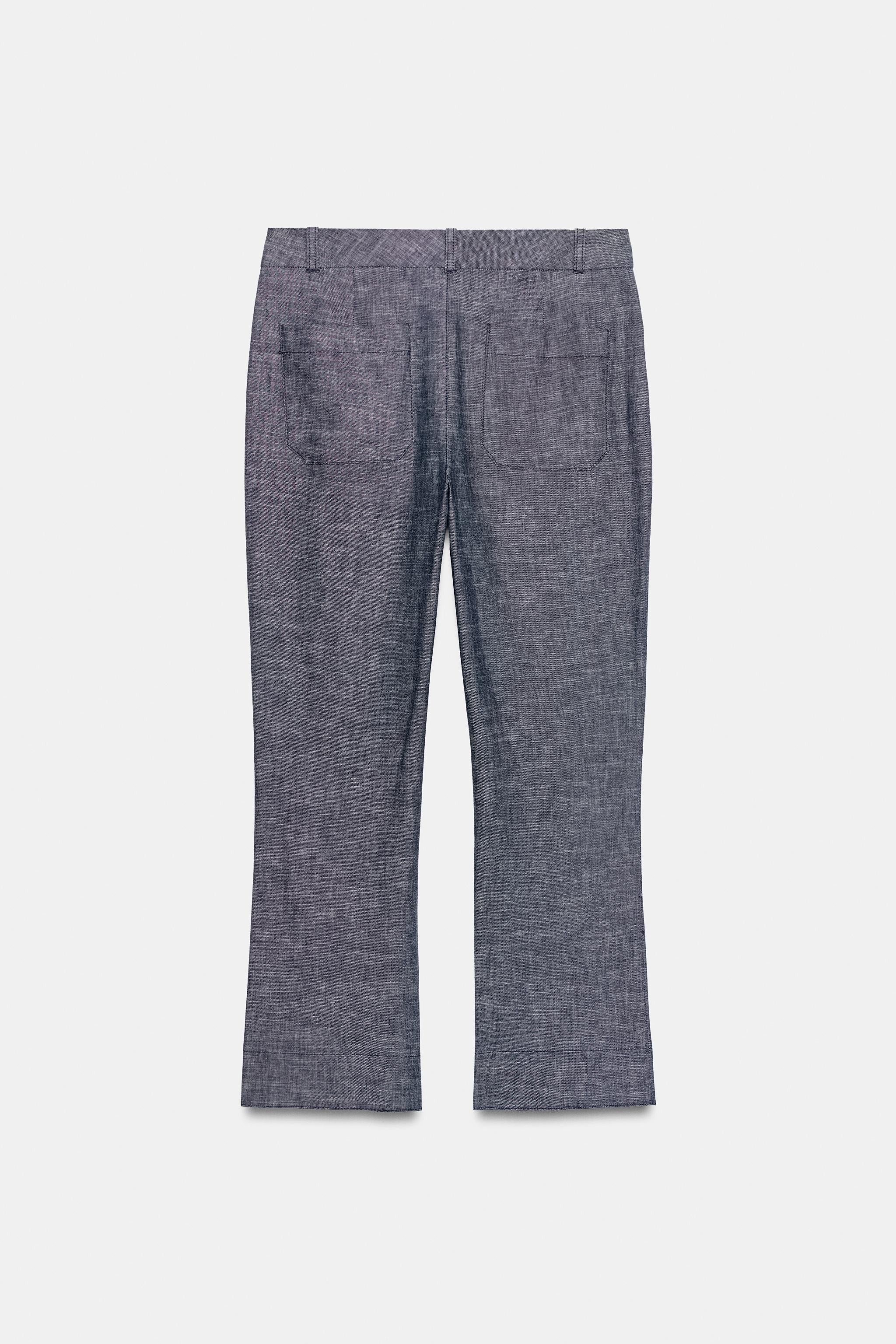 PANTALON MINI FLARE AVEC LIN