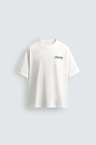 CONTRAST NAUTICAL PRINT T-SHIRT - White by Zara