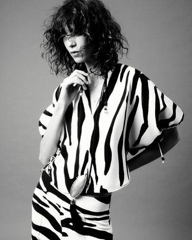 TOP ESTAMPADO ANIMAL ZW COLLECTION - Cru / Preto da Zara