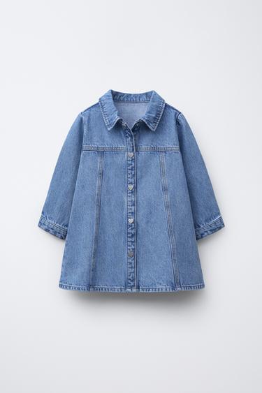 ДЖИНСОВОЕ ПЛАТЬЕ С ПУГОВИЦАМИ «СЕРДЕЧКИ» — ВЫЦВЕТШИЙ СИНИЙ от Zara