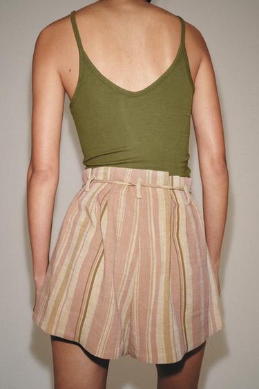 ZW COLLECTION STRIPED BERMUDA SHORTS WITH BELT - Pink marl by Zara - Image 2