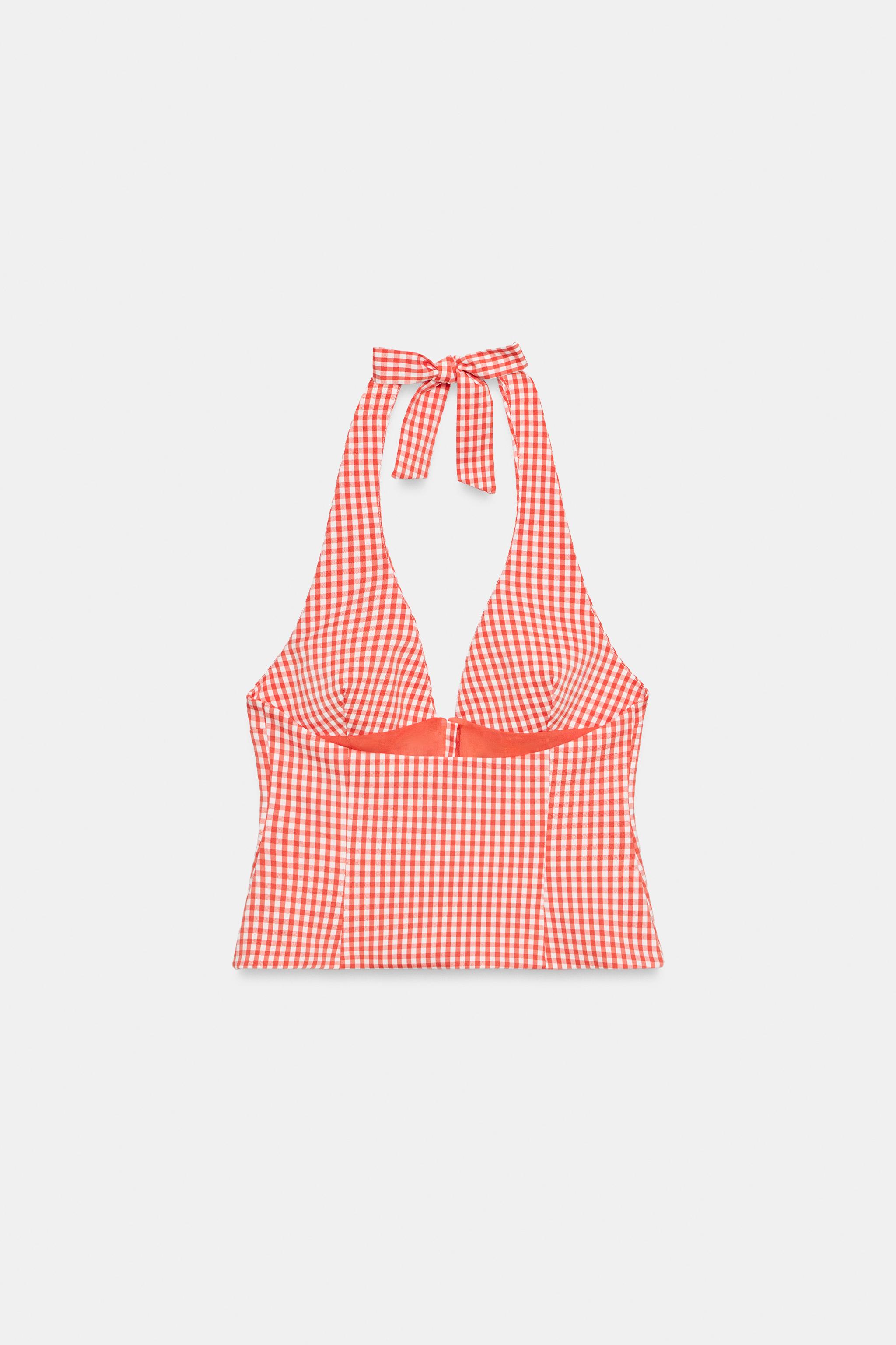 PÖTİKARELİ KORSE HALTER TOP - Görsel 4