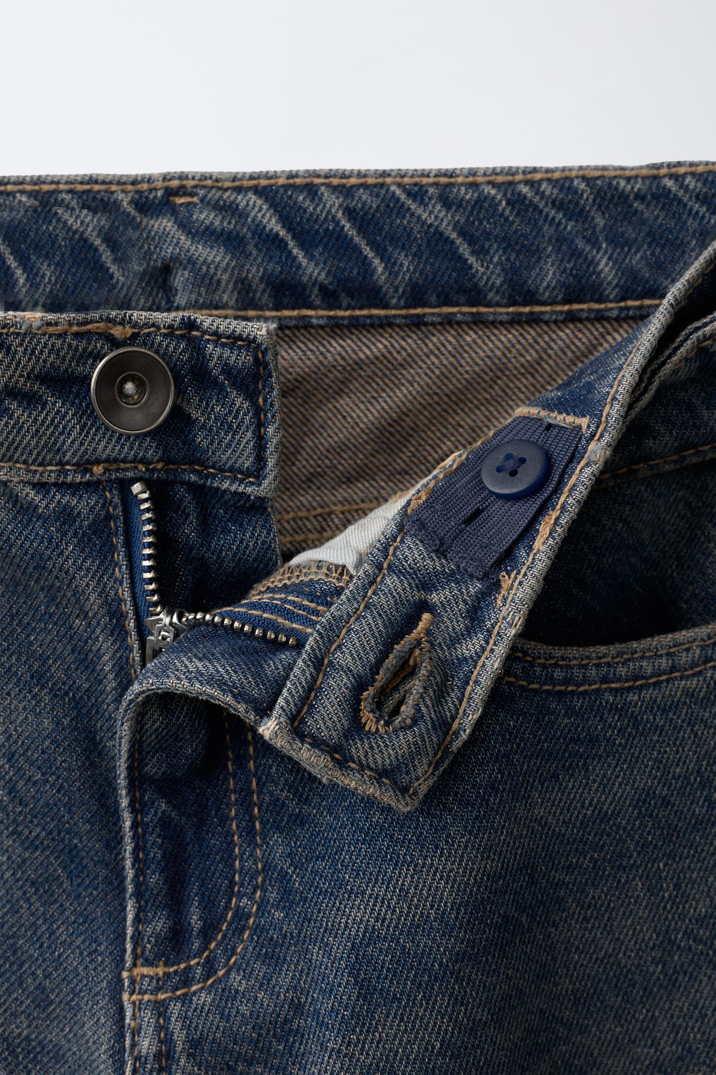 Детские джинсы Zara Wide-Leg Jeans with Belt, цвет: Синий — фото 3