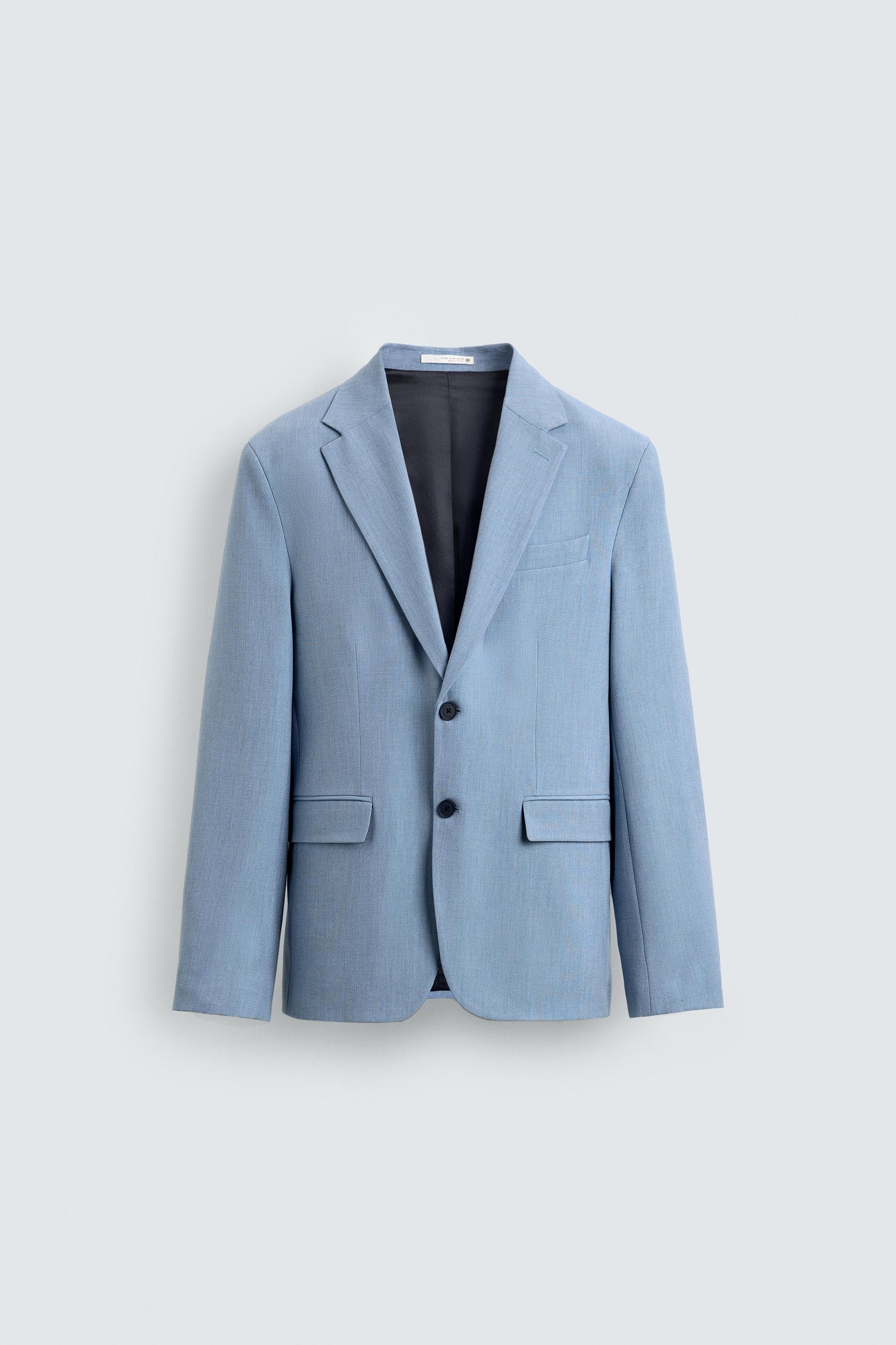 コンフォートテクスチャー入りスーツブレザー - 空色 | ZARA Japan / 日本