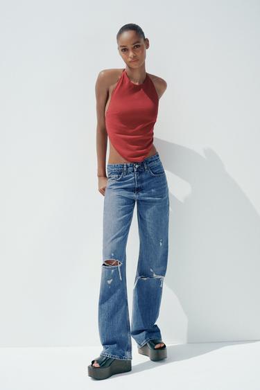 TOP HALTER ESPALDA DESCUBIERTA - Rojo de Zara - Imagen 0