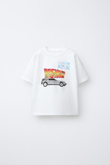 Zaras T-SHIRT MED ILLUSTRATION BACK TO THE FUTURE© X DYLAN´S T-SHIRT CLUB X ZARA - Vit