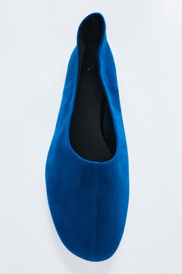 SUEDE BALLET FLATS - Bluish by Zara