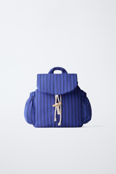 ÇANTË SHPINE ME VIJA - Blu nga Zara