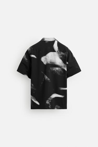 ABSTRACT PRINT STRETCH SHIRT - Black by Zara - Image 6
