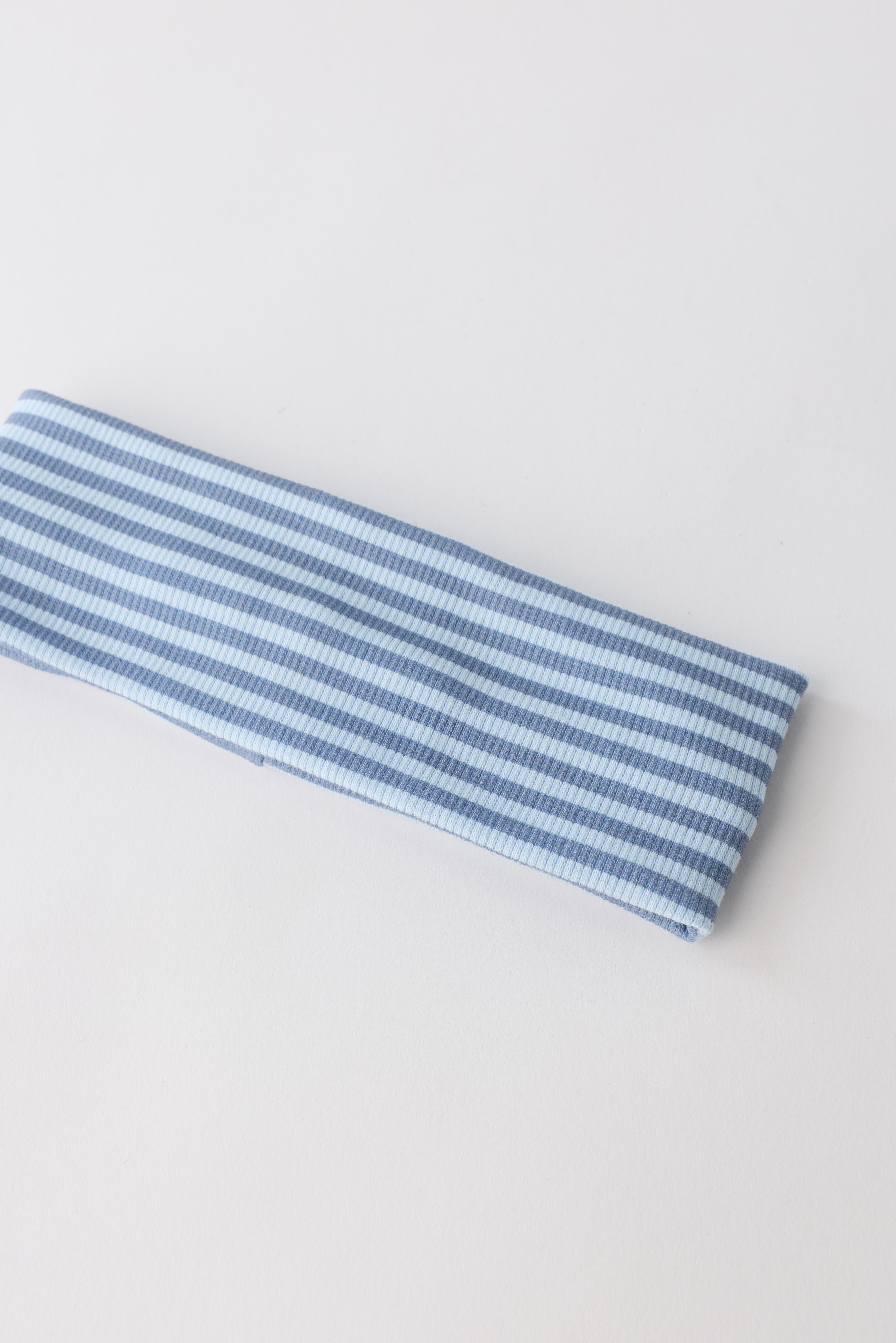 TWO-PACK OF STRIPED STRETCH HEADBANDS — Gray / Blue