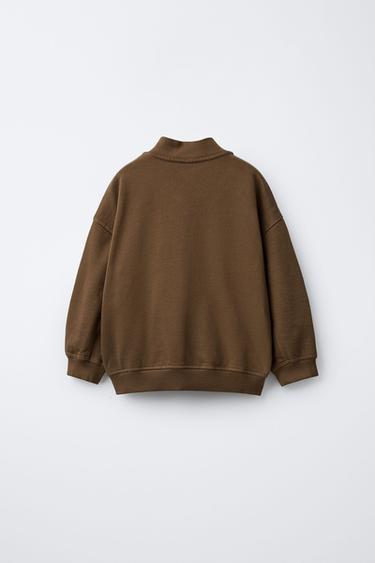 FLEECE LOGO BOMBER JACKET - Light brown by Zara - Image 1