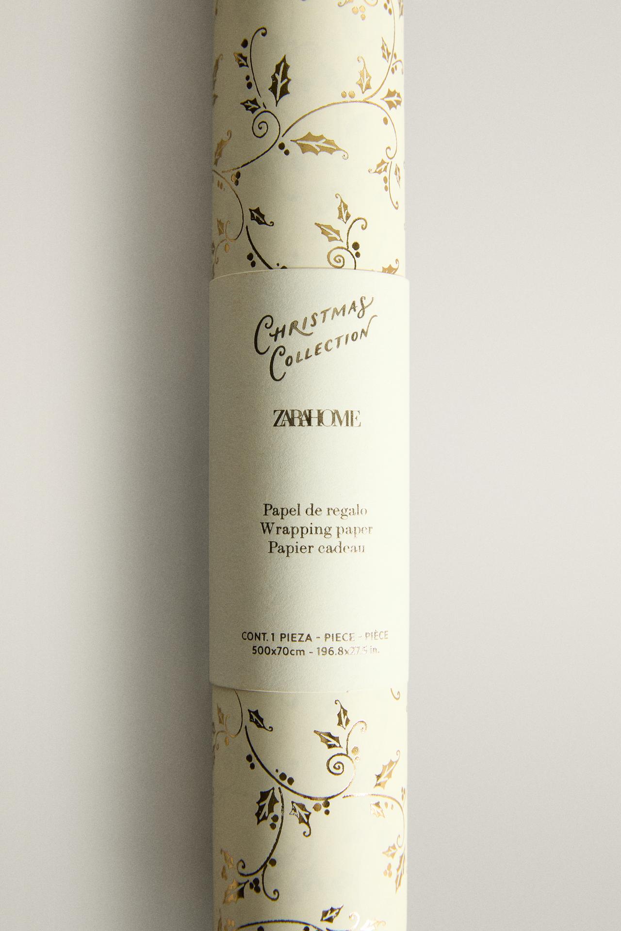 CHRISTMAS LEAF WRAPPING PAPER — White