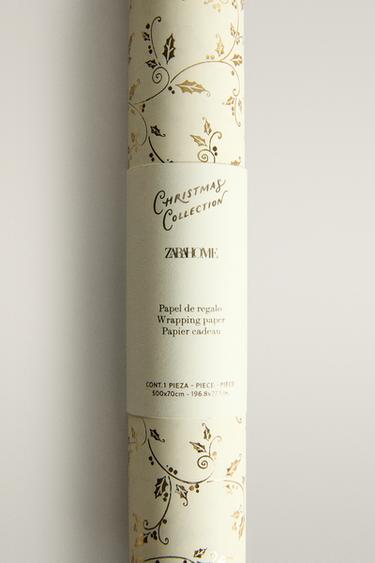 CHRISTMAS LEAF WRAPPING PAPER — White 2