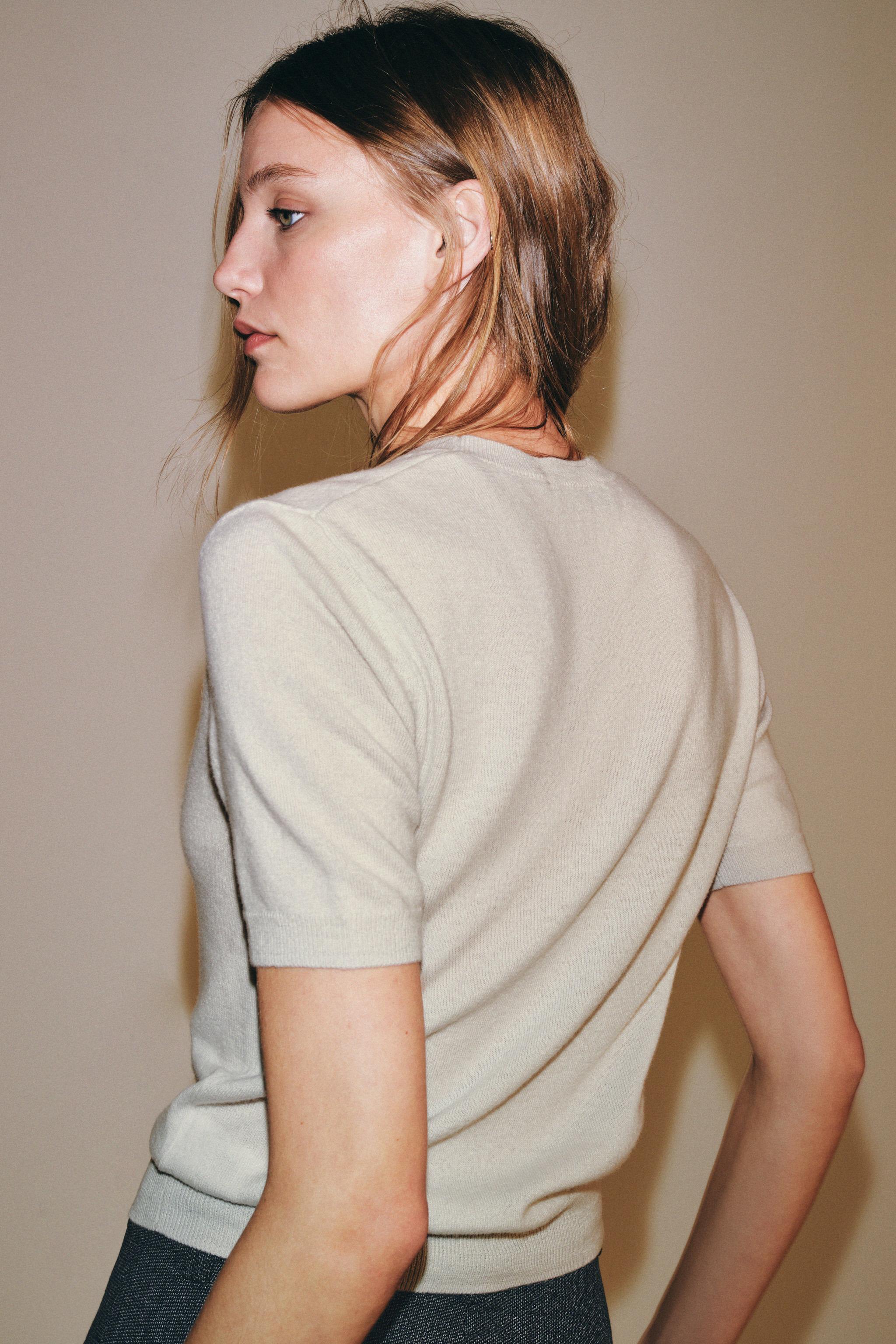 Женские свитеры Zara 100% WOOL SHORT SLEEVE JUMPER — фото 3