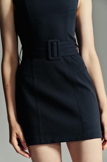 SHORT BELTED DRESS - Dark navy by Zara - Image 2