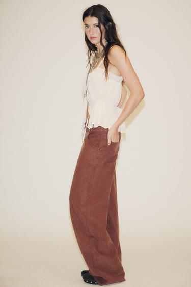 PANTALON FLUIDE CEINTURE - Terracota de Zara - Image 2