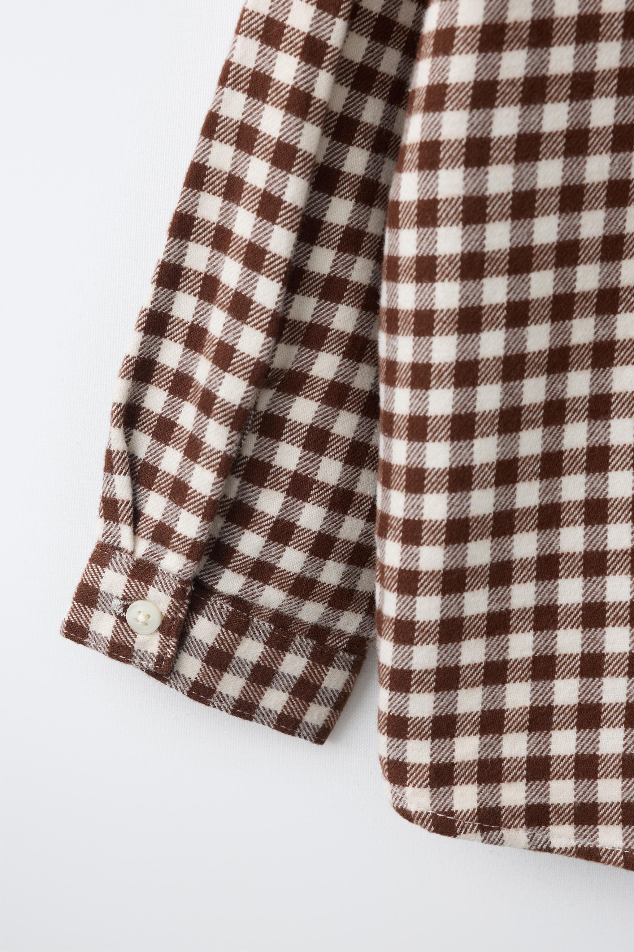 CHEMISE CARREAUX VICHY POCHE BRODÉE