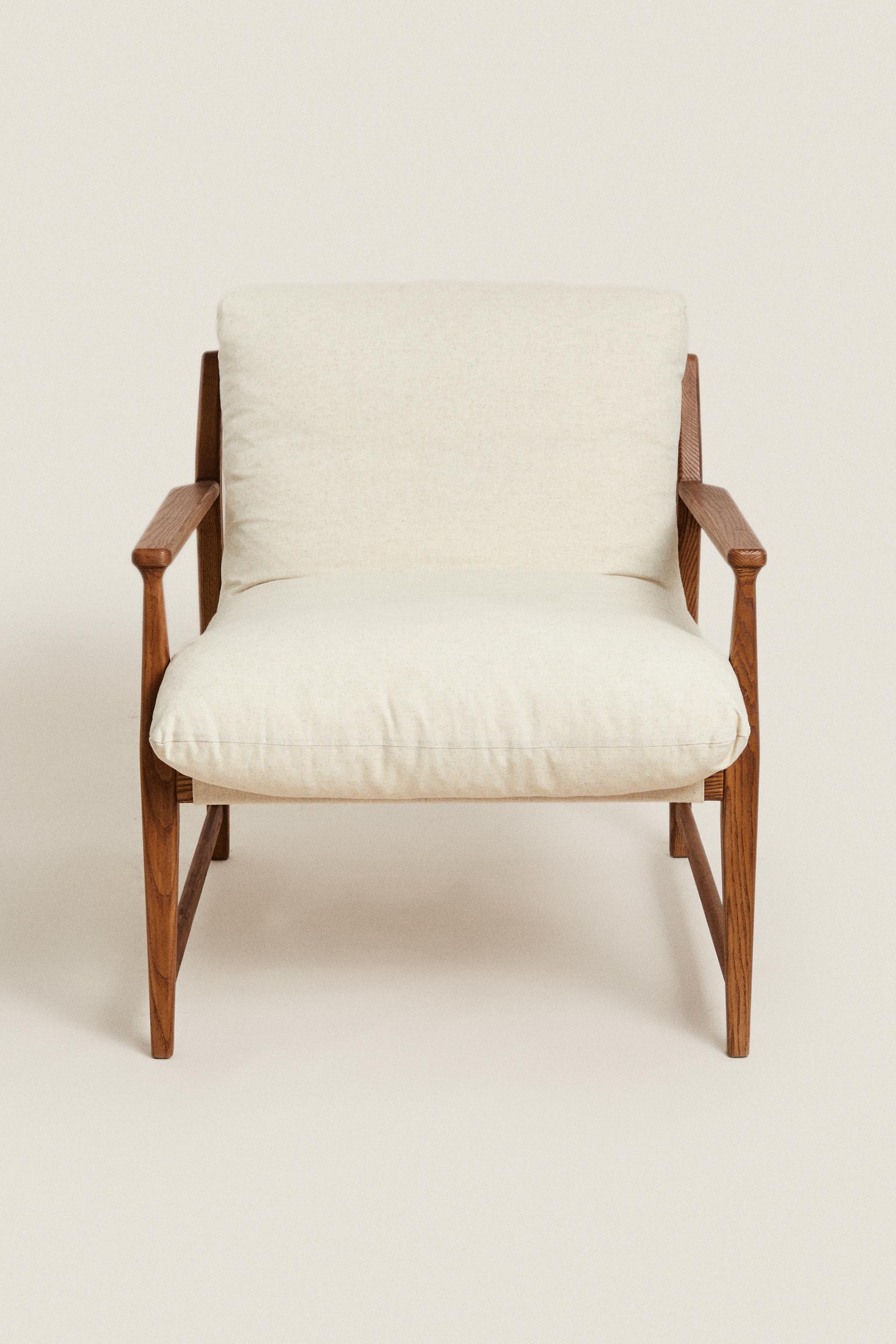 FAUTEUIL BOIS ET COUSSIN DÉHOUSSABLE