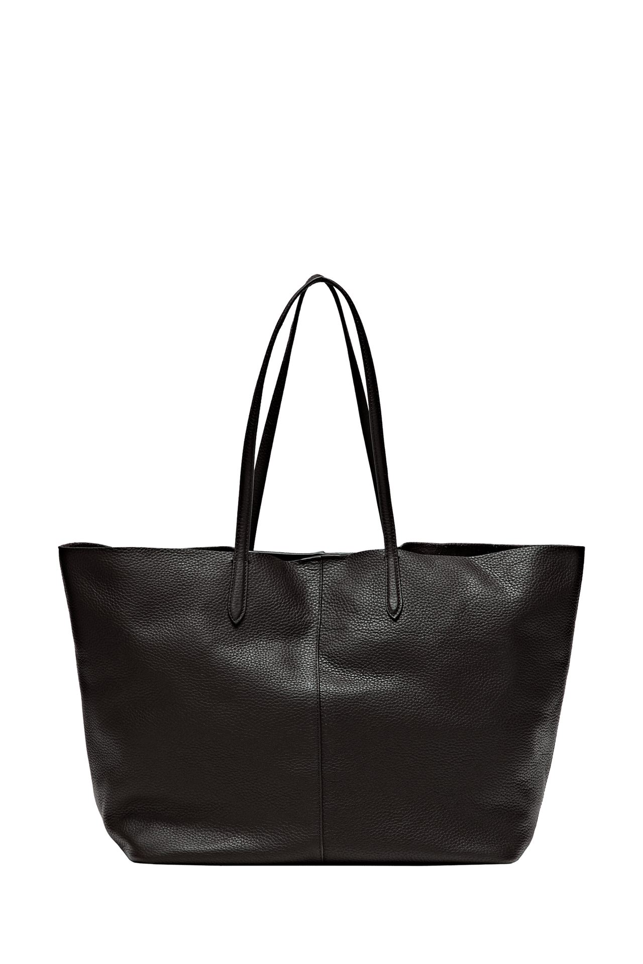 Large Nappa leather tote bag — Brown